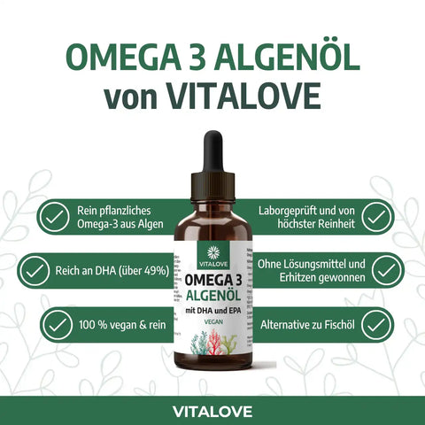 Produktdetails zu Omega-3 Algenöl Tropfen mit DHA und EPA