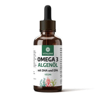 Omega-3 Algenöl Tropfen von VITALOVE in brauner Glasflasche