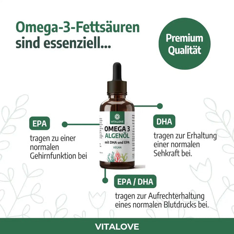 Infografik zu DHA und EPA aus veganem Algenöl