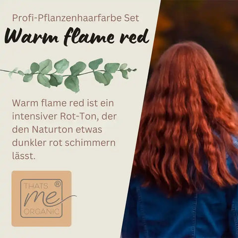 Kit colorazione vegetale professionale "rosso fiamma caldo"