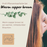 Profi-Pflanzenhaarfarbe SET warmes Kupfer-Braun "warm copper brown"