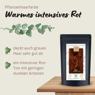 Kit colorazione vegetale professionale "rosso fiamma caldo"