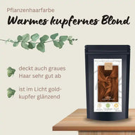 Profi-Pflanzenhaarfarbe SET warmes Kupfer-Braun "warm copper brown"
