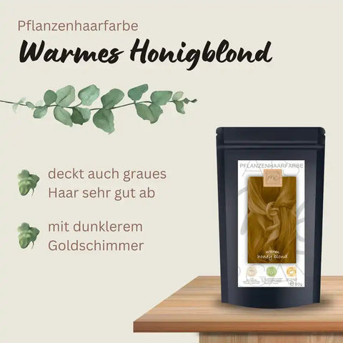 Profi-Pflanzenhaarfarbe SET warmes Honig-Blond "warm honey blond"