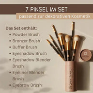 Trousse de pinceaux de maquillage professionnels Silver Ionic – 7 pièces, végane et antibactérienne pour cosmétiques décoratifs