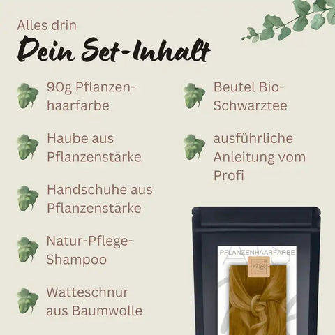 Profi-Pflanzenhaarfarbe SET warmes Honig-Blond "warm honey blond"