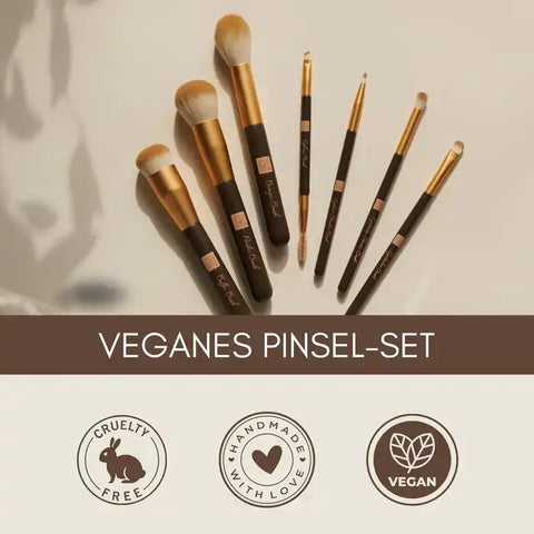 Trousse de pinceaux de maquillage professionnels Silver Ionic – 7 pièces, végane et antibactérienne pour cosmétiques décoratifs