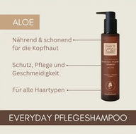 Braune Flasche That's me Organic Aloe Shampoo, Naturkosmetik, geeignet für alle Haartypen.