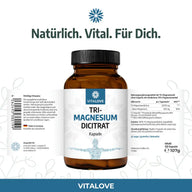 Tri-Magnesium-Dicitrat Kapseln (360 mg) – 120 Kapseln