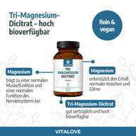 Tri-Magnesium-Dicitrat Kapseln (360 mg) – 120 Kapseln