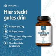 Tri-Magnesium-Dicitrat Kapseln (360 mg) – 120 Kapseln