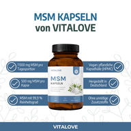 Gélules de MSM avec 1000 mg de MSM pur – 180 gélules