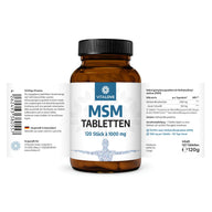 Etikett der MSM Tabletten 120 Stück