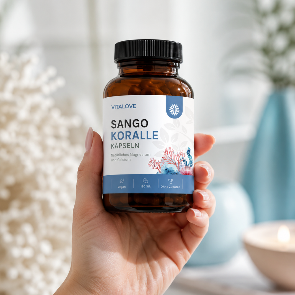 Sango Koralle Kapseln mit Calcium und Magnesium – 120 Stück