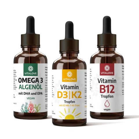 VITALOVE Tropfen Set (D3/K2 + B12 + Omega 3)