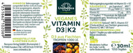 Veganes Vitamin D3 / K2 mit D3 aus Flechten mit K2Vital von Kappa - 30 ml - VITALOVE - Naturprodukte