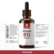 Etikett der bioaktiven B12 Tropfen alkoholfrei