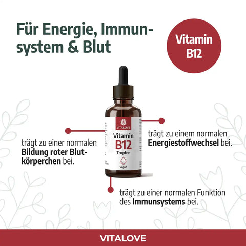 Vitamin B12 Tropfen mit 500 µg pro Tagesdosis