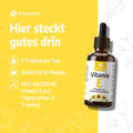 Vitamin E Tropfen in lichtgeschützter Braunglasflasche