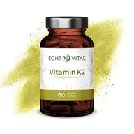 Echt Vital Vitamin K2 Menaquinon MK-7 vegane Kapseln Glasflasche, 60 Stück, freigestellt