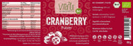 Vitanur Bio Cranberry Pulver 100g Verpackung, Nährwerte, Bio-Siegel, rote Etikette
