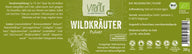 Vitanur Bio Wildkräuter Pulver 200g grüne Verpackung, vegan, glutenfrei, Zutatenliste sichtbar