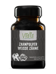 Vitanur Zahnpulver Weisse Zähne 45g Tablettenglas, natürliche Zahnaufhellung