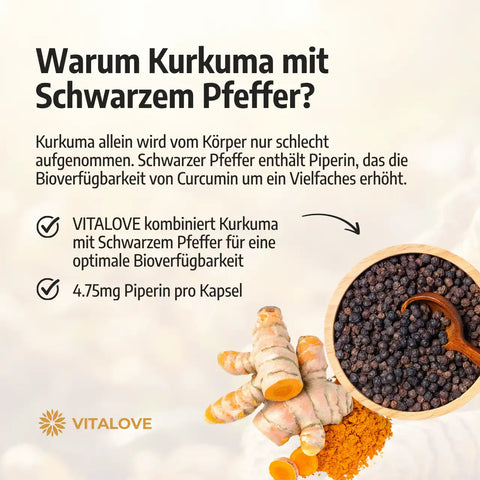 Kurkuma Forte Kapseln (mit schwarzem Pfeffer) – 100 Kapseln