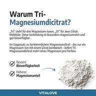 Tri-Magnesium-Dicitrat Kapseln (360 mg) – 120 Kapseln