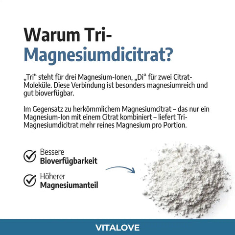 Tri-Magnesium-Dicitrat Kapseln (360 mg) – 120 Kapseln