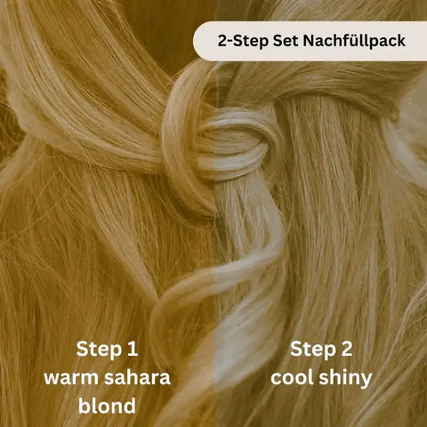 Profi-Pflanzenhaarfarbe kühles Sahara-Blond "cool sahara blond in 2-Steps" 2x 90g Nachfüllpacks
