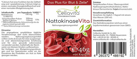 Nattokinase - Kapseln (Vita) - Das Plus für Blut & Zelle - VITALOVE - Naturprodukte