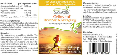 Cellavital® Knochen & Bewegung - 180 Kapseln im Glas - VITALOVE - Naturprodukte