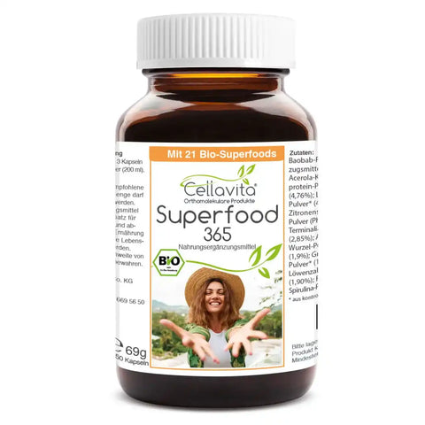 Superfood 365 Bio - mit 21 Bio-Superfoods - 150 Kapseln - VITALOVE - Naturprodukte