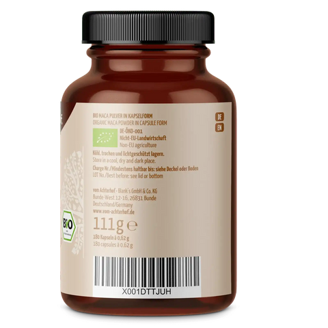 Maca Kapseln Bio (180 Kapseln) - VITALOVE - Naturprodukte