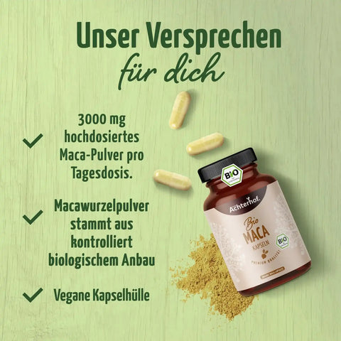 Maca Kapseln Bio (180 Kapseln) - VITALOVE - Naturprodukte