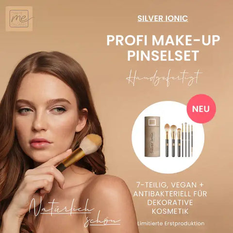 Trousse de pinceaux de maquillage professionnels Silver Ionic – 7 pièces, végane et antibactérienne pour cosmétiques décoratifs