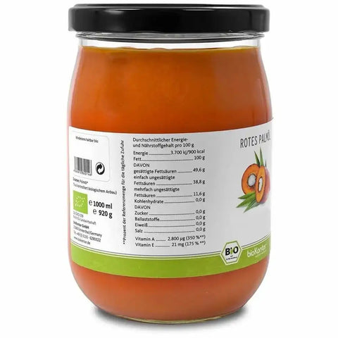 Bio Palmöl kaltgepresst 1000ml - VITALOVE - Naturprodukte