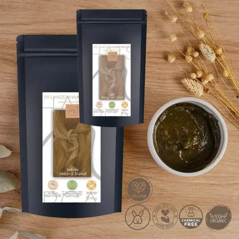 Profi-Pflanzenhaarfarbe kühles Sahara-Blond "cool sahara blond in 2-Steps" 2x 90g Nachfüllpacks
