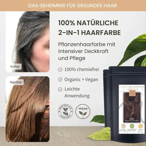 Profi-Pflanzenhaarfarbe SET warmes Marokko-Braun "warm marocco brown"