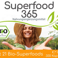 Bio Superfood 365 - 300 Kapseln - (mit 21 Bio-Superfoods) - VITALOVE - Naturprodukte