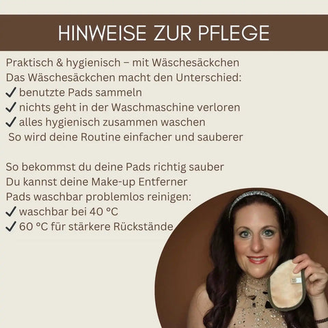 Pflegehinweise für waschbare Abschminkpads