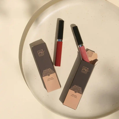 Bio Lipgloss Shiny Peach und Shiny Sienna mit Karton