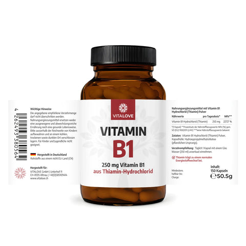 Vitamin B1 Kapseln (Thiamin HCl) – 150 Kapseln