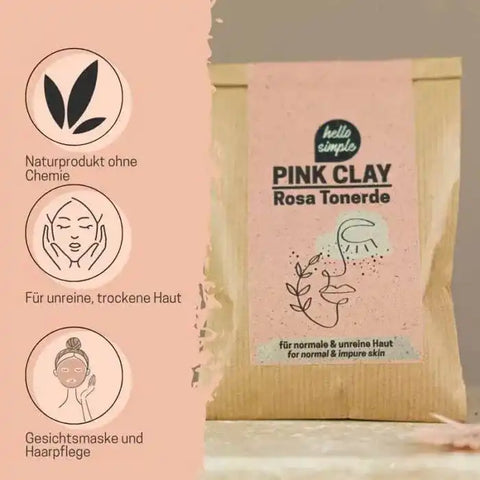 Gesichtsmaske rosa Tonerde - VITALOVE - Naturprodukte