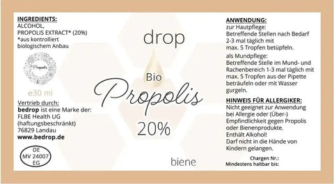 Propolis Extrakt Tinktur mit Pipette 20% - 30ml - VITALOVE - Naturprodukte