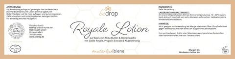 Royale Lotion Bodylotion mit Gelée Royale, Sheabutter und Akazienhonig - 100g - VITALOVE - Naturprodukte